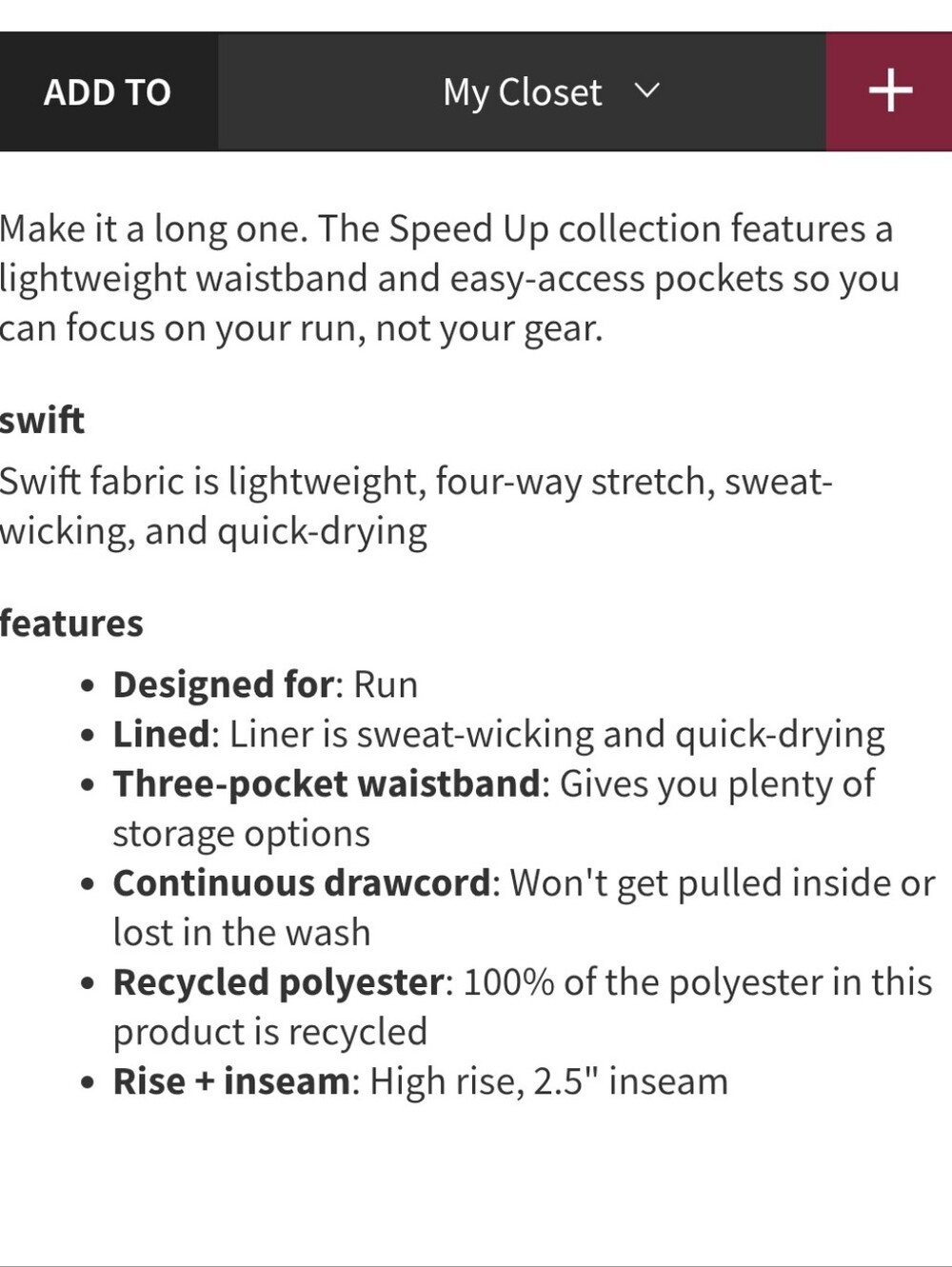 Lululemon Speed Up High Rise Running Short - Picture 8 of 8